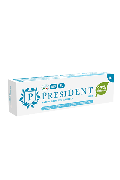 зубная паста детская PRESIDENT 0+ Zero (25 RDA) 32 г